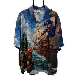 Hardaddy Pirate Cartoon Hawaiian Shirt Men's 4XL Yosemite Sam Cap’n Crunch